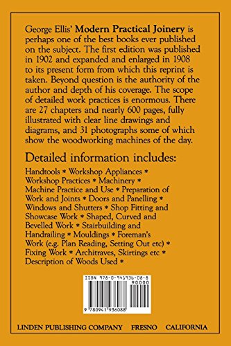 Modern Practical Joinery — back cover