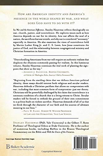 War and the American Difference: Theological Reflections on Violence and National Identity — back cover