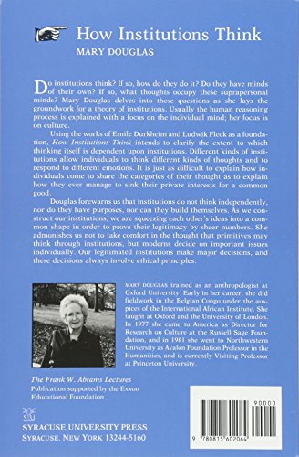 How Institutions Think (Contemporary Issues in the Middle East) — back cover