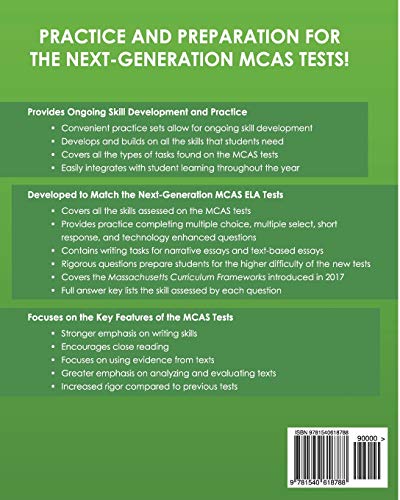 MASSACHUSETTS TEST PREP MCAS Practice Book English Language Arts Grade 3: Preparation for the Next-Generation MCAS ELA Tests