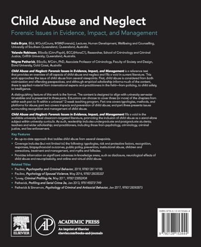 Child Abuse and Neglect: Forensic Issues in Evidence, Impact and Management — back cover