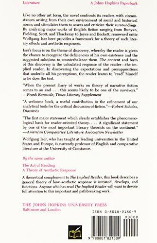 The Implied Reader: Patterns of Communication in Prose Fiction from Bunyan to Beckett — back cover