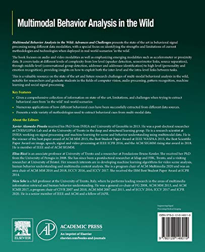 Multimodal Behavior Analysis in the Wild: Advances and Challenges (Computer Vision and Pattern Recognition)