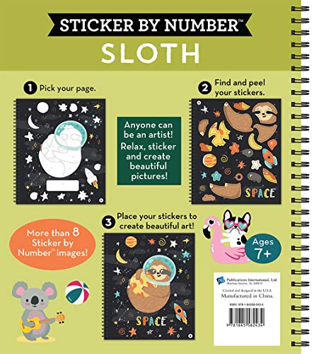 Brain Games - Sticker by Number: Sloth — back cover
