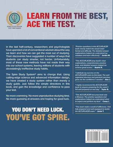 ACCUPLACER Study Guide: Spire Study System & Accuplacer Test Prep Guide with Accuplacer Practice Test Review Questions