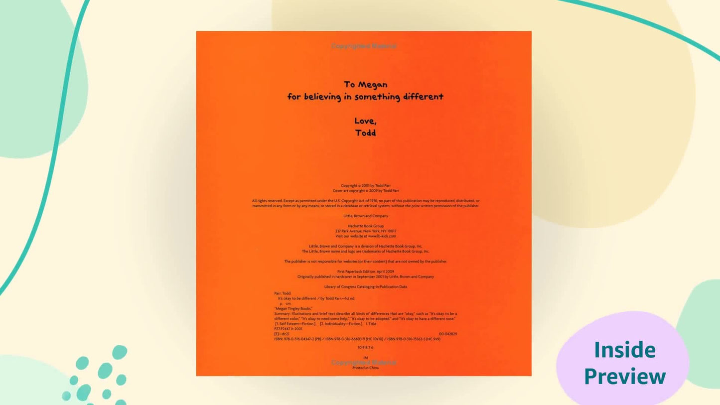 It's Okay to Be Different (Todd Parr Classics)