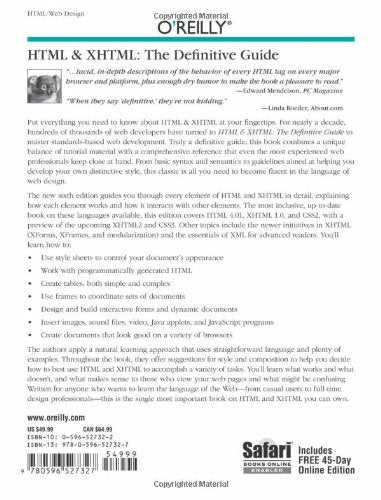 HTML & Xhtml: The Definitive Guide