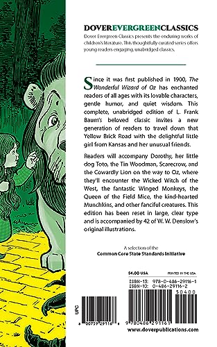 The Wonderful Wizard of Oz (Dover Children's Evergreen Classics) — back cover