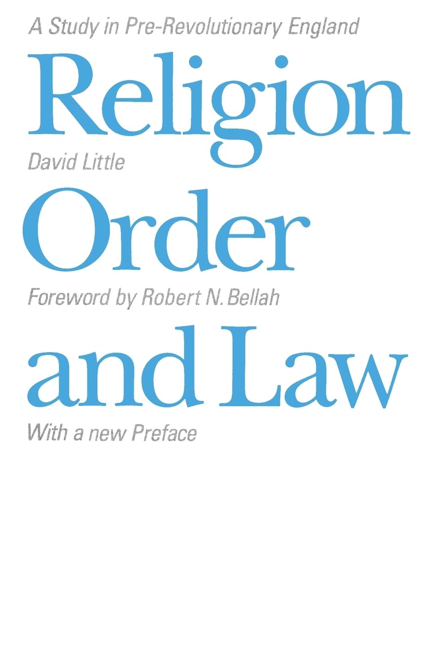 Religion, Order, and Law: A Study in Pre-Revolutionary England
