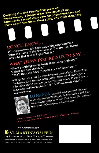 I Know What You Quoted Last Summer: Quotes and Trivia from the Most Memorable Contemporary Movies