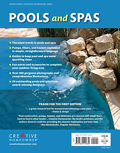 Pools & Spas, 3rd Edition (Creative Homeowner) Planning, Designing, Maintaining, Landscaping — back cover