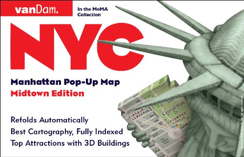 NYC Pop-Up Map by VanDam - Patented, laminated pocket city street map of Manhattan w/ all attractions, museums, sights, hotels, Broadway theaters & ... 2024 Edition - Folded Map, November 28, 2023 Map