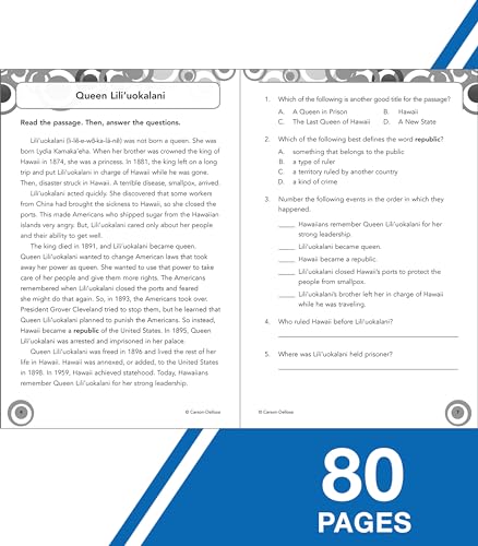 Carson Dellosa Skill Builders Reading Comprehension 6th Grade Workbook, Fiction and Nonfiction Passages, Puzzles, and More, Classroom or Homeschool Curriculum