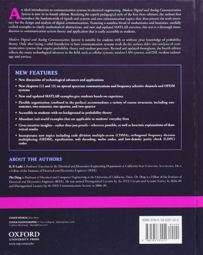Modern Digital and Analog Communication Systems (The ^AOxford Series in Electrical and Computer Engineering) — back cover