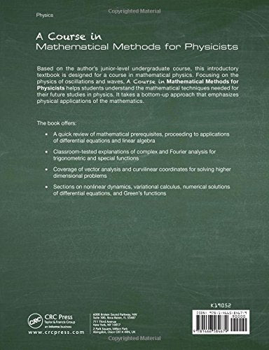 A Course in Mathematical Methods for Physicists — back cover