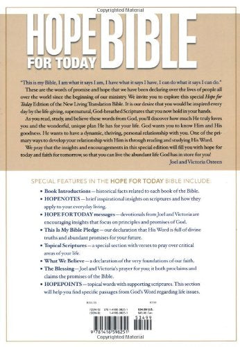 Hope for Today Bible by Joel Osteen (New)