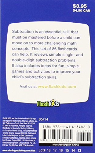 Subtraction (Flash Kids Flash Cards) — back cover