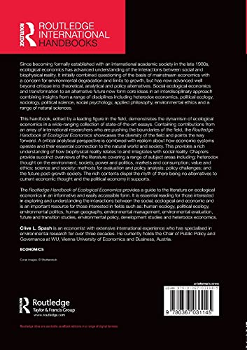 Routledge Handbook of Ecological Economics: Nature and Society (Routledge International Handbooks)