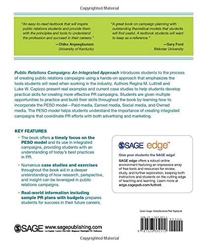Public Relations Campaigns: An Integrated Approach — back cover