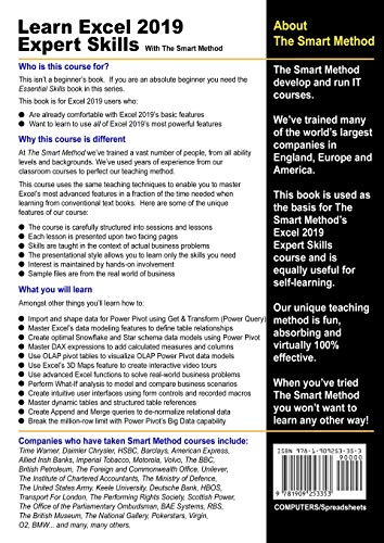 Learn Excel 2019 Expert Skills with The Smart Method: Tutorial teaching Advanced Skills including Power Pivot