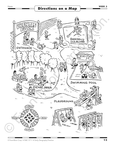 Evan-Moor Daily Geography Practice, Grade 2, Homeschooling and Classroom Resource Workbook, Reproducible Worksheets, Teaching Edition, Downloadable Maps, USA, World, Continents, Oceans, Countries