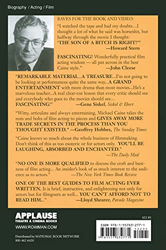 Michael Caine - Acting in Film: An Actor's Take on Movie Making (The Applause Acting Series) Revised Expanded Edition — back cover