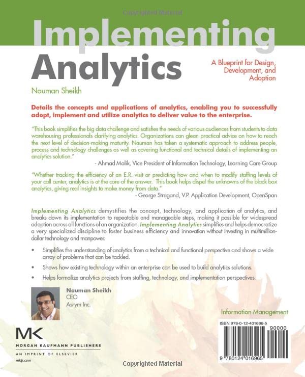 Implementing Analytics: A Blueprint for Design, Development,