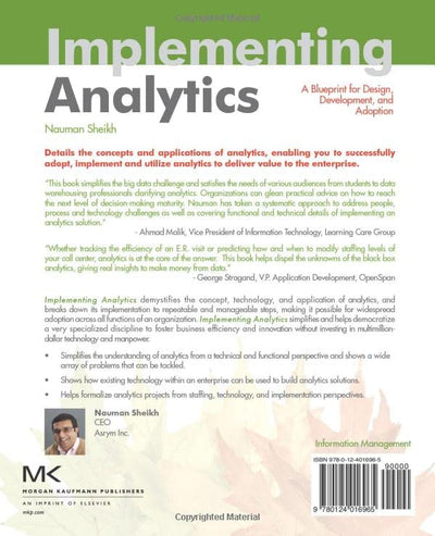Implementing Analytics: A Blueprint for Design, Development,