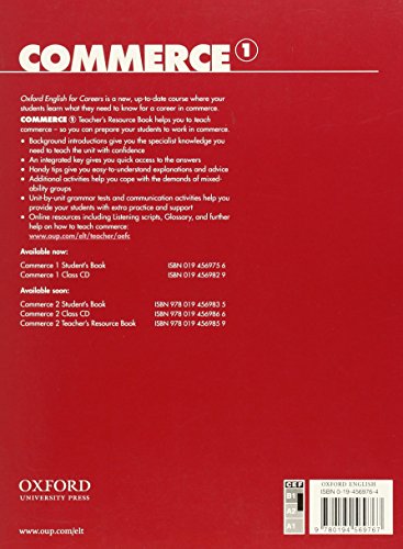 Oxford English for Careers: Commerce 1: Teacher's Resource Book