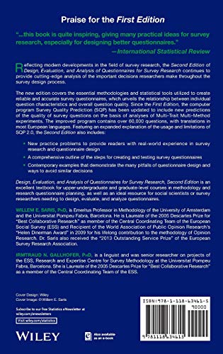 Design, Evaluation, and Analysis of Questionnaires for Survey Research, 2nd Edition (Wiley Series in Survey Methodology)