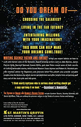 Writing Science Fiction & Fantasy: 20 Dynamic Essays by the Field's Top Professionals — back cover