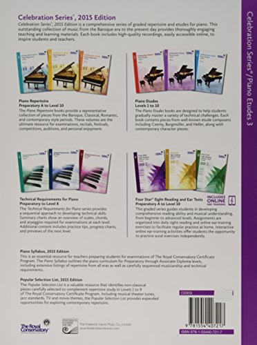 C5S03 - Royal Conservatory Celebration Series - Piano Etudes Level 3 Book 2015 Edition — back cover