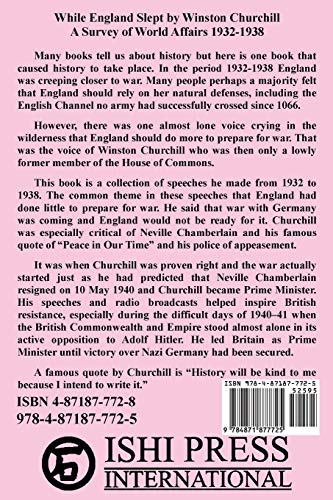 While England Slept by Winston Churchill — back cover