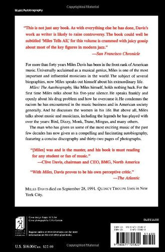 Miles: The Autobiography — back cover