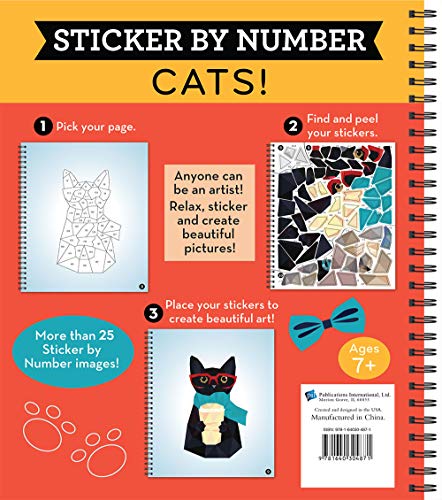 Brain Games - Sticker by Number: Cats! (28 Images to Sticker) — back cover