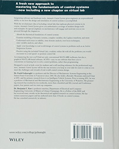 Automatic Control Systems — back cover