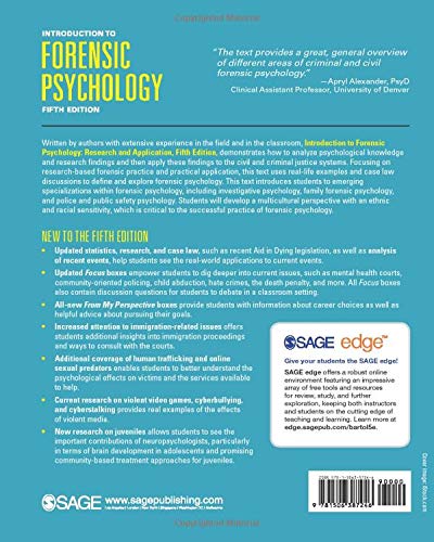 Introduction to Forensic Psychology: Research and Application — back cover