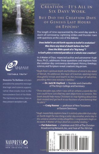 A Matter of Days: Resolving a Creation Controversy — back cover