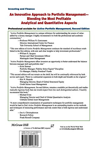 Active Portfolio Management: A Quantitative Approach for Producing Superior Returns and Controlling Risk — back cover