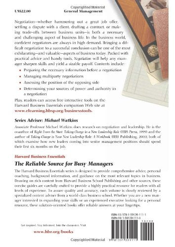 Negotiation (Harvard Business Essentials Series)