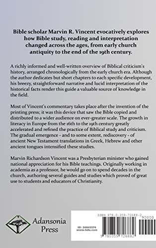 A History of the Textual Criticism of the New Testament: Methods of Bible Commentary and Narration from the Early Church to the late 19th Century (Hardcover)