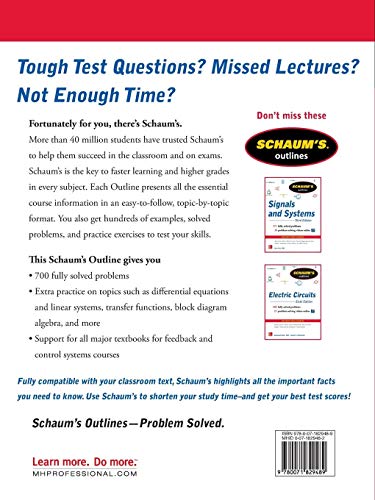 Schaum's Outline of Feedback and Control Systems, 3rd Edition (Schaum's Outlines)