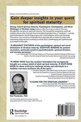 Moving Toward Spiritual Maturity: Psychological, Contemplative, and Moral Challenges in Christian Living