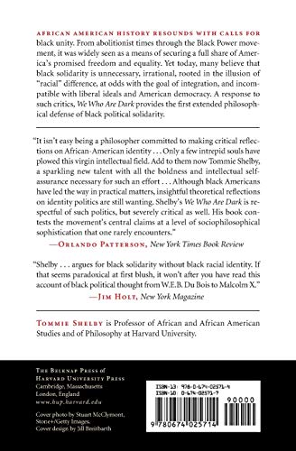 We Who Are Dark: The Philosophical Foundations of Black Solidarity — back cover