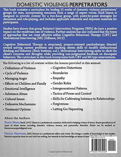 Domestic Violence Perpetrators 52 Week Intervention Program for Men: Counselor Copy with Homework for Participants