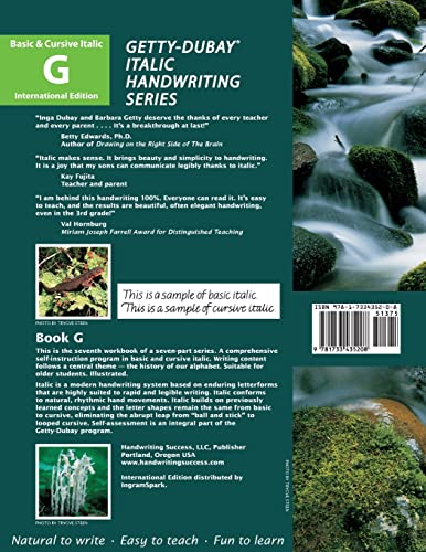 Getty-Dubay Italic Handwriting Series: Book G