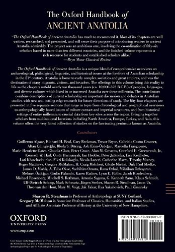 The Oxford Handbook of Ancient Anatolia (Oxford Handbooks)