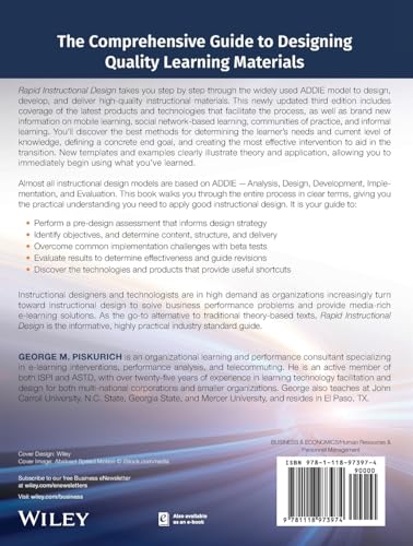 Rapid Instructional Design: Learning ID Fast and Right — back cover