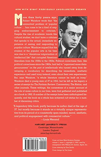 The Immediate Experience: Movies, Comics, Theatre, and Other Aspects of Popular Culture — back cover
