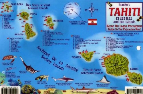 Tahiti & Society Islands Dive Map & Reef Creatures Guide Franko Maps Laminated Fish Card